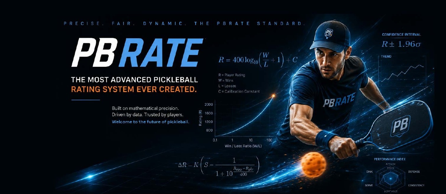 PBrate — The most advanced pickleball rating system ever created
